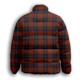 ScotsTee Shop Scottish Maclaine of Lochbuie Auld Sett Crest Tartan Collar Down Jacket Winter White Duck Down Plaid