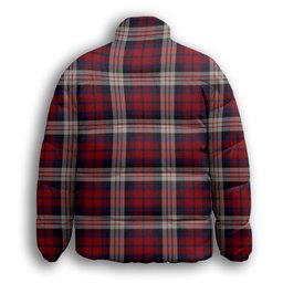 ScotsTee Shop Scottish MacDonald Dress Irish Crest Tartan Collar Down Jacket Winter White Duck Down Plaid