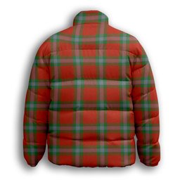 ScotsTee Shop Scottish MacLaine of Loch Buie Ancient Crest Tartan Collar Down Jacket Winter White Duck Down Plaid