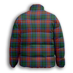 ScotsTee Shop Scottish Rattray of Lude Ancient Crest Tartan Collar Down Jacket Winter White Duck Down Plaid