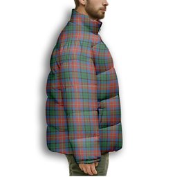 ScotsTee Shop Scottish Rattray of Lude Ancient Crest Tartan Collar Down Jacket Winter White Duck Down Plaid