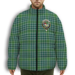 ScotsTee Shop Scottish MacDonald Lord of the Isles Hunting Ancient Crest Tartan Collar Down Jacket Winter White Duck Down Plaid