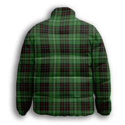 ScotsTee Shop Scottish McAulay of Lewis Ancient Crest Tartan Collar Down Jacket Winter White Duck Down Plaid