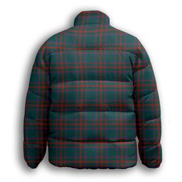 ScotsTee Shop Scottish Shaw of Tordarroch Hunting Modern Crest Tartan Collar Down Jacket Winter White Duck Down Plaid