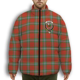 ScotsTee Shop Scottish McLaine of Loch Buie Ancient Crest Tartan Collar Down Jacket Winter White Duck Down Plaid