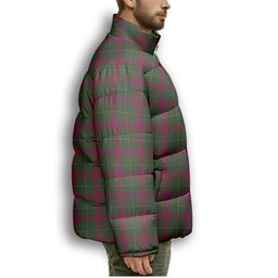 ScotsTee Shop Scottish MacGregor of Cardney Crest Tartan Collar Down Jacket Winter White Duck Down Plaid