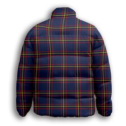 ScotsTee Shop Scottish McLaine of Lochbuie Hunting Modern Crest Tartan Collar Down Jacket Winter White Duck Down Plaid