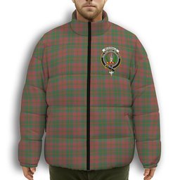 ScotsTee Shop Scottish McDonald of Glencoe Ancient Crest Tartan Collar Down Jacket Winter White Duck Down Plaid