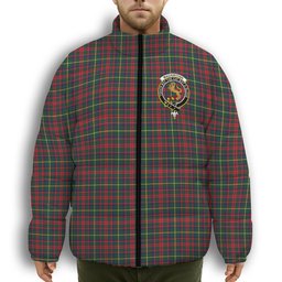 ScotsTee Shop Scottish MacKintosh Hunting Modern Crest Tartan Collar Down Jacket Winter White Duck Down Plaid
