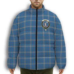 ScotsTee Shop Scottish MacRae of America Ancient Crest Tartan Collar Down Jacket Winter White Duck Down Plaid