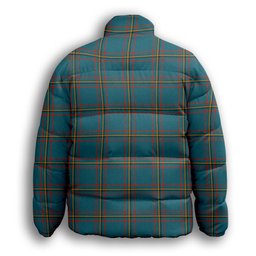 ScotsTee Shop Scottish McLaine of Lochbuie Hunting Ancient Crest Tartan Collar Down Jacket Winter White Duck Down Plaid