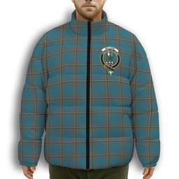 ScotsTee Shop Scottish McLaine of Lochbuie Hunting Ancient Crest Tartan Collar Down Jacket Winter White Duck Down Plaid