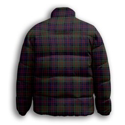 ScotsTee Shop Scottish MacDonald of Clanranald Crest Tartan Collar Down Jacket Winter White Duck Down Plaid