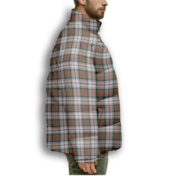 ScotsTee Shop Scottish MacDuff Dress Ancient SC Crest Tartan Collar Down Jacket Winter White Duck Down Plaid