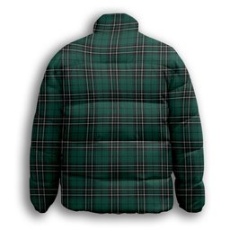 ScotsTee Shop Scottish MacLean of Duart Hunting Modern Crest Tartan Collar Down Jacket Winter White Duck Down Plaid