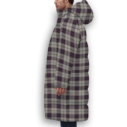 ScotsTee Shop Scottish Alexander of Menstry Dress Crest Tartan Long Down Jacket Winter White Duck Down Plaid