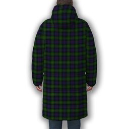 ScotsTee Shop Scottish Baillie (Fencibles) Crest Tartan Long Down Jacket Winter White Duck Down Plaid