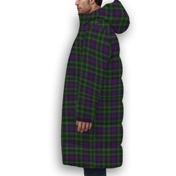 ScotsTee Shop Scottish Abercrombie Wilsons No 2-64 Crest Tartan Long Down Jacket Winter White Duck Down Plaid