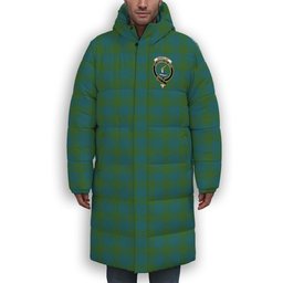 ScotsTee Shop Scottish Barclay Hunting Ancient Clan Crest Tartan Long Down Jacket Winter White Duck Down Plaid