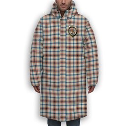 ScotsTee Shop Scottish Boswell Dress Ancient Crest Tartan Long Down Jacket Winter White Duck Down Plaid