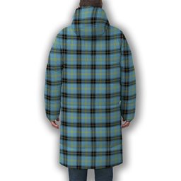 ScotsTee Shop Scottish Bell of the Borders Modern Crest Tartan Long Down Jacket Winter White Duck Down Plaid
