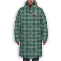 ScotsTee Shop Scottish Barclay Hunting #2 Ancient Clan Crest Tartan Long Down Jacket Winter White Duck Down Plaid