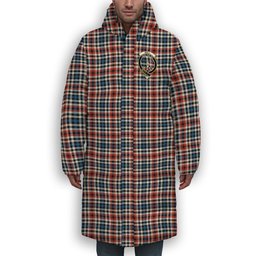 ScotsTee Shop Scottish Bell Border (Bell Southern Bell) Ancient Crest Tartan Long Down Jacket Winter White Duck Down Plaid