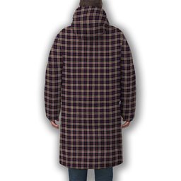 ScotsTee Shop Scottish Cameron of Erracht Dress Crest Tartan Long Down Jacket Winter White Duck Down Plaid