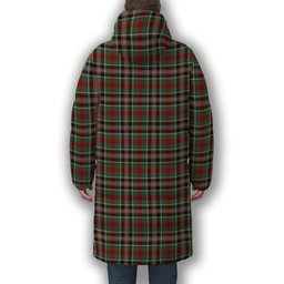 ScotsTee Shop Scottish Bruce of Kinnaird Crest Tartan Long Down Jacket Winter White Duck Down Plaid