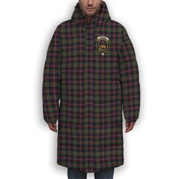 ScotsTee Shop Scottish Cameron Highlanders of Ottawa Crest Tartan Long Down Jacket Winter White Duck Down Plaid