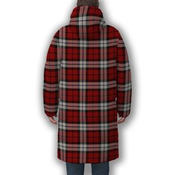 ScotsTee Shop Scottish Brodie Dress Crest Tartan Long Down Jacket Winter White Duck Down Plaid