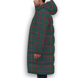 ScotsTee Shop Scottish Cairns of Finavon Ancient Crest Tartan Long Down Jacket Winter White Duck Down Plaid