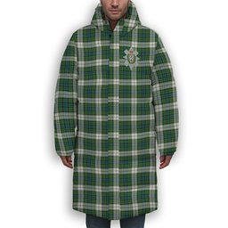 ScotsTee Shop Scottish Black Watch Dress Ancient Crest Tartan Long Down Jacket Winter White Duck Down Plaid