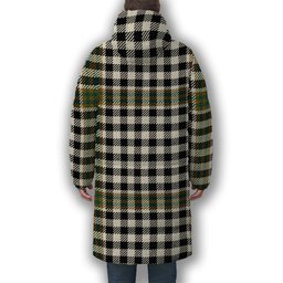 ScotsTee Shop Scottish Burns Check Modern Crest Tartan Long Down Jacket Winter White Duck Down Plaid