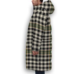 ScotsTee Shop Scottish Burns Check Modern Crest Tartan Long Down Jacket Winter White Duck Down Plaid