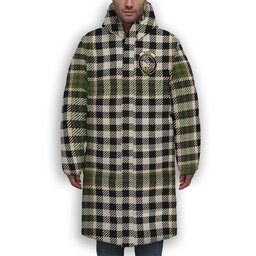ScotsTee Shop Scottish Burns Check Modern Crest Tartan Long Down Jacket Winter White Duck Down Plaid