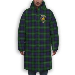 ScotsTee Shop Scottish Campbell of Argyll Smiths Crest Tartan Long Down Jacket Winter White Duck Down Plaid