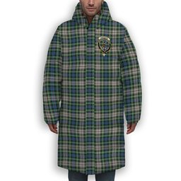 ScotsTee Shop Scottish Davidson of Tulloch Dress Ancient Crest Tartan Long Down Jacket Winter White Duck Down Plaid