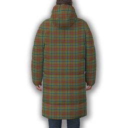 ScotsTee Shop Scottish Currie of Arran Ancient Clan Crest Tartan Long Down Jacket Winter White Duck Down Plaid