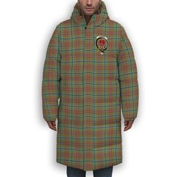 ScotsTee Shop Scottish Currie of Arran Ancient Clan Crest Tartan Long Down Jacket Winter White Duck Down Plaid