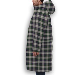 ScotsTee Shop Scottish Campbell of Cawdor Dress Crest Tartan Long Down Jacket Winter White Duck Down Plaid