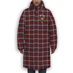 ScotsTee Shop Scottish Donald Dress Irish Crest Tartan Long Down Jacket Winter White Duck Down Plaid