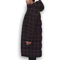 ScotsTee Shop Scottish Donald of Clan Ranald Crest Tartan Long Down Jacket Winter White Duck Down Plaid