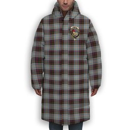 ScotsTee Shop Scottish Donald Dress Ancient Crest Tartan Long Down Jacket Winter White Duck Down Plaid