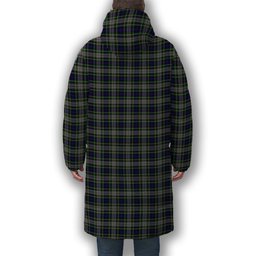 ScotsTee Shop Scottish Davidson of Tulloch Dress Crest Tartan Long Down Jacket Winter White Duck Down Plaid