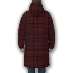 ScotsTee Shop Scottish Donald of Boisdale Crest Tartan Long Down Jacket Winter White Duck Down Plaid