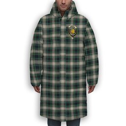 ScotsTee Shop Scottish Campbell Dress Modern Crest Tartan Long Down Jacket Winter White Duck Down Plaid