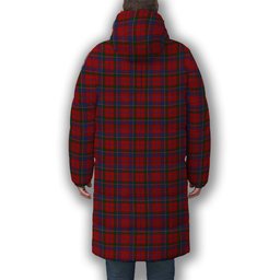 ScotsTee Shop Scottish Donald of Glenaladale Crest Tartan Long Down Jacket Winter White Duck Down Plaid