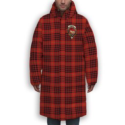 ScotsTee Shop Scottish Donald of Ardnamurchan Modern Crest Tartan Long Down Jacket Winter White Duck Down Plaid