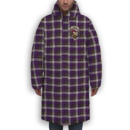 ScotsTee Shop Scottish Donald Dress Modern Crest Tartan Long Down Jacket Winter White Duck Down Plaid